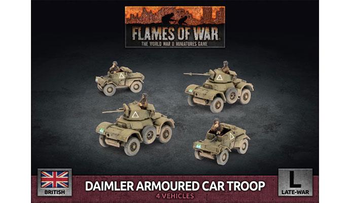 Flames of War: WWII: British (BBX61) - Daimler Armoured Car Troop (Plastic) (Late)