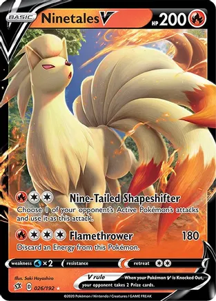 Ninetales V - 026/192 (SWSH02) Ultra Rare - Near Mint Holofoil