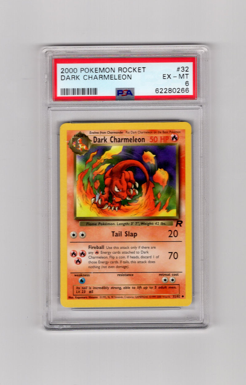 Dark Charmeleon - 32/82 (TR) Uncommon - Unlimited Moderate Play (Graded - PSA 6)