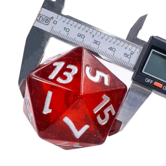 HDH-27: 55mm Titan d20 - Red Black Glitter