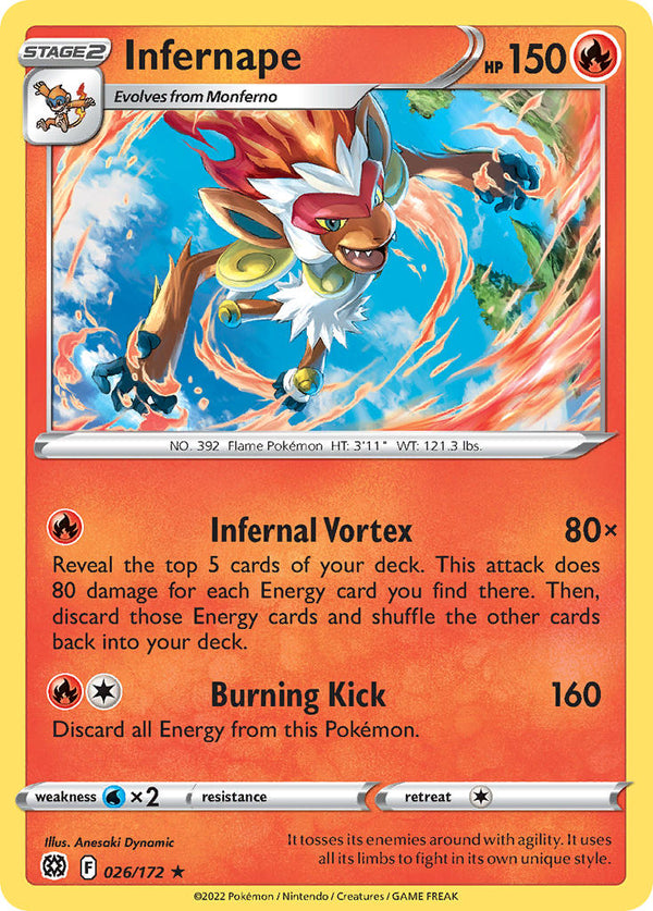 Infernape - 026/172 (SWSH09) Holo Rare - Near Mint Holofoil