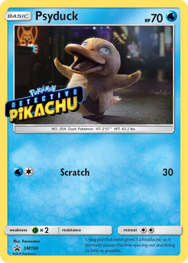 Psyduck (Detective Pikachu Stamped) - SM199 (SM:PR) Promo - Near Mint Holofoil