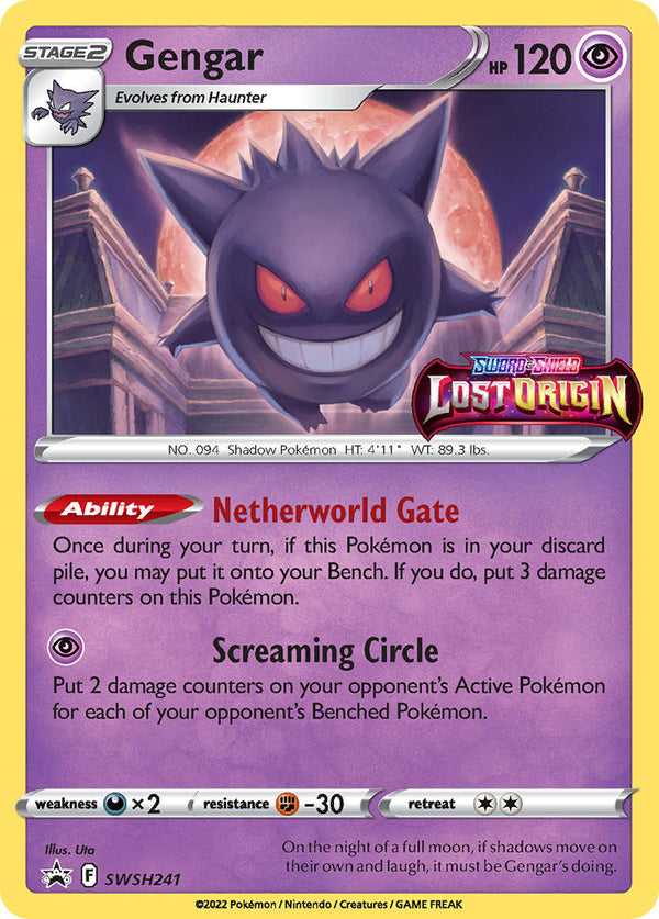 Gengar (Prerelease) - SWSH241 (SWSH:PR) Promo - Near Mint Holofoil