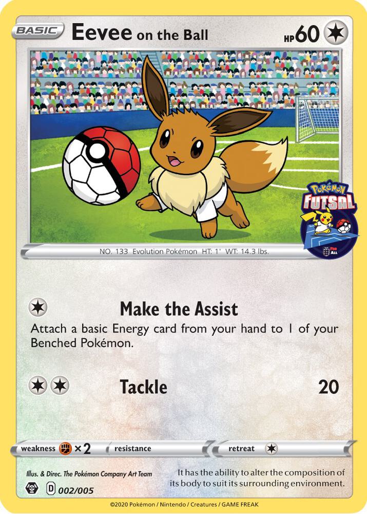 Eevee on the Ball- 002/005 (MCAP) Promo - Near Mint  (Pokemon Futsal Promo)