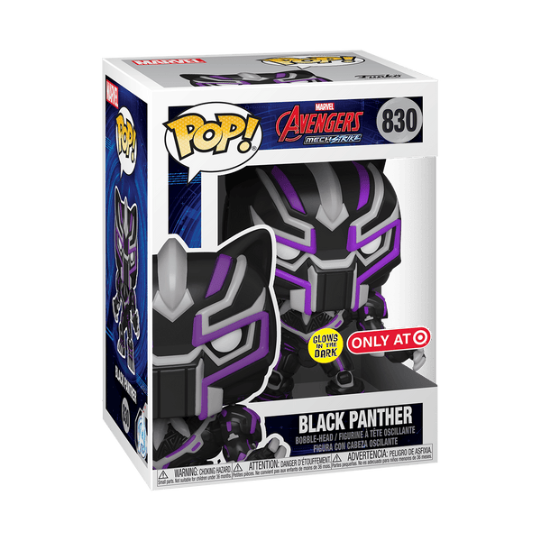 POP Figure: Marvel Avengers Mech Strike #0830 - Black Panther (Glow) (Target)