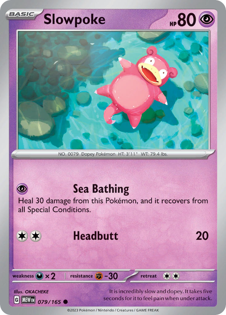 Slowpoke - 079/165 (MEW) Common - Near Mint