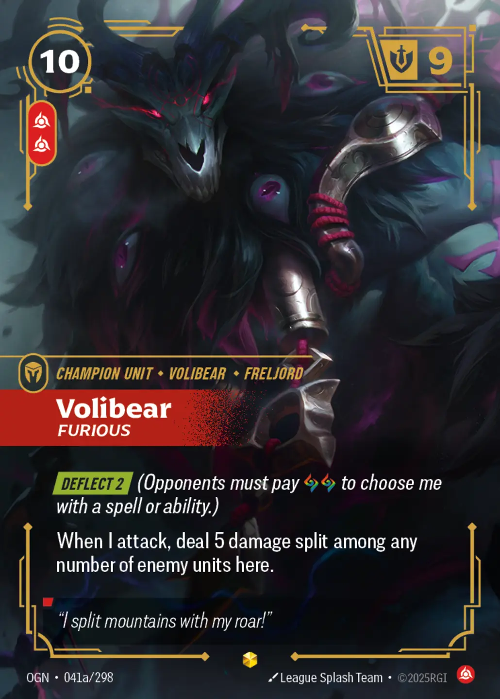 Volibear - Furious (Alternate Art) - 041a/298 (OGN) Showcase