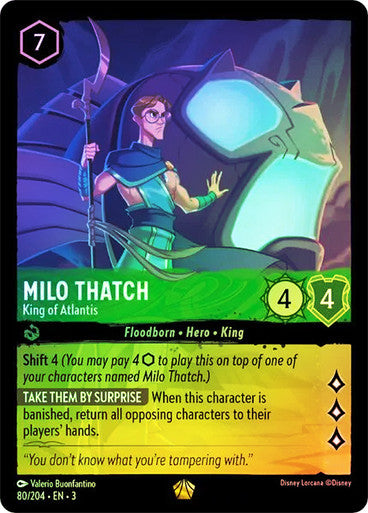 Milo Thatch - King of Atlantis (Into the Inklands 080/204) Legendary - Near Mint Cold Foil