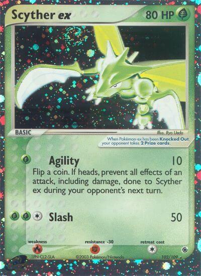 Scyther ex - 102/109 (RS) Ultra Rare - Damaged Holofoil