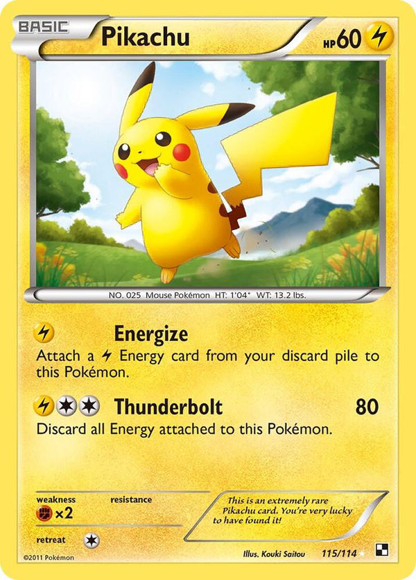 Pikachu - 115/114 (BLW) Secret Rare - Moderate Play Holofoil