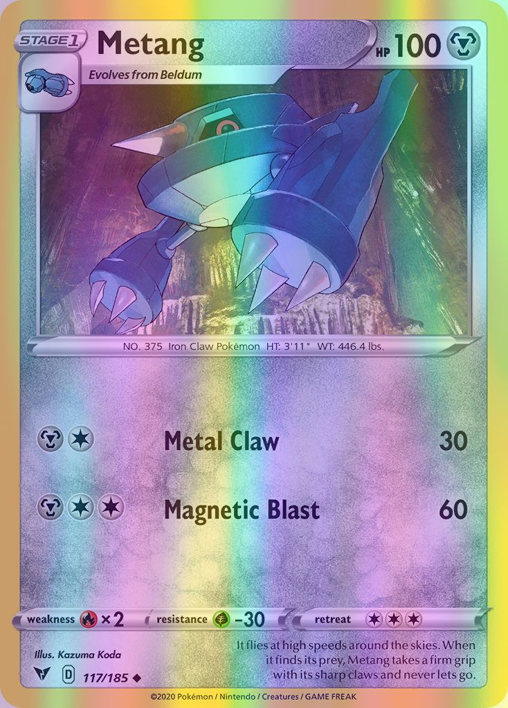 Metang - 117/185 (SWSH04) Uncommon - Near Mint Reverse Holofoil