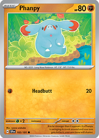 Phanpy - 102/191 (SSP) Common - Near Mint