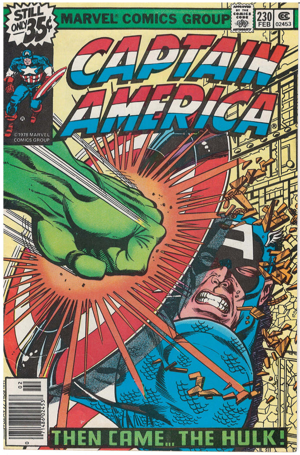 Captain America (1968 Series) #230 (7.0) Captain America battles The Hulk