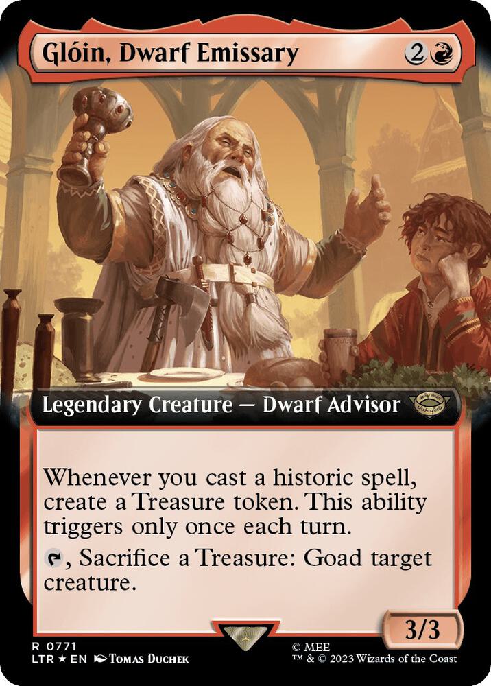 Gloin, Dwarf Emissary [#0771 Extended Art Surge Foil] (LTR-R)