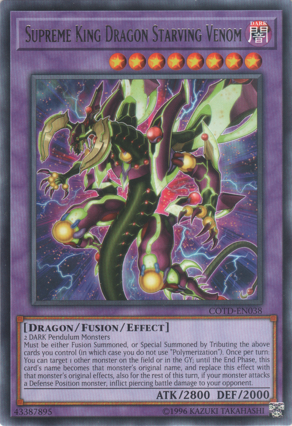 Supreme King Dragon Starving Venom (COTD-EN038) Near Mint Unlimited - Rare