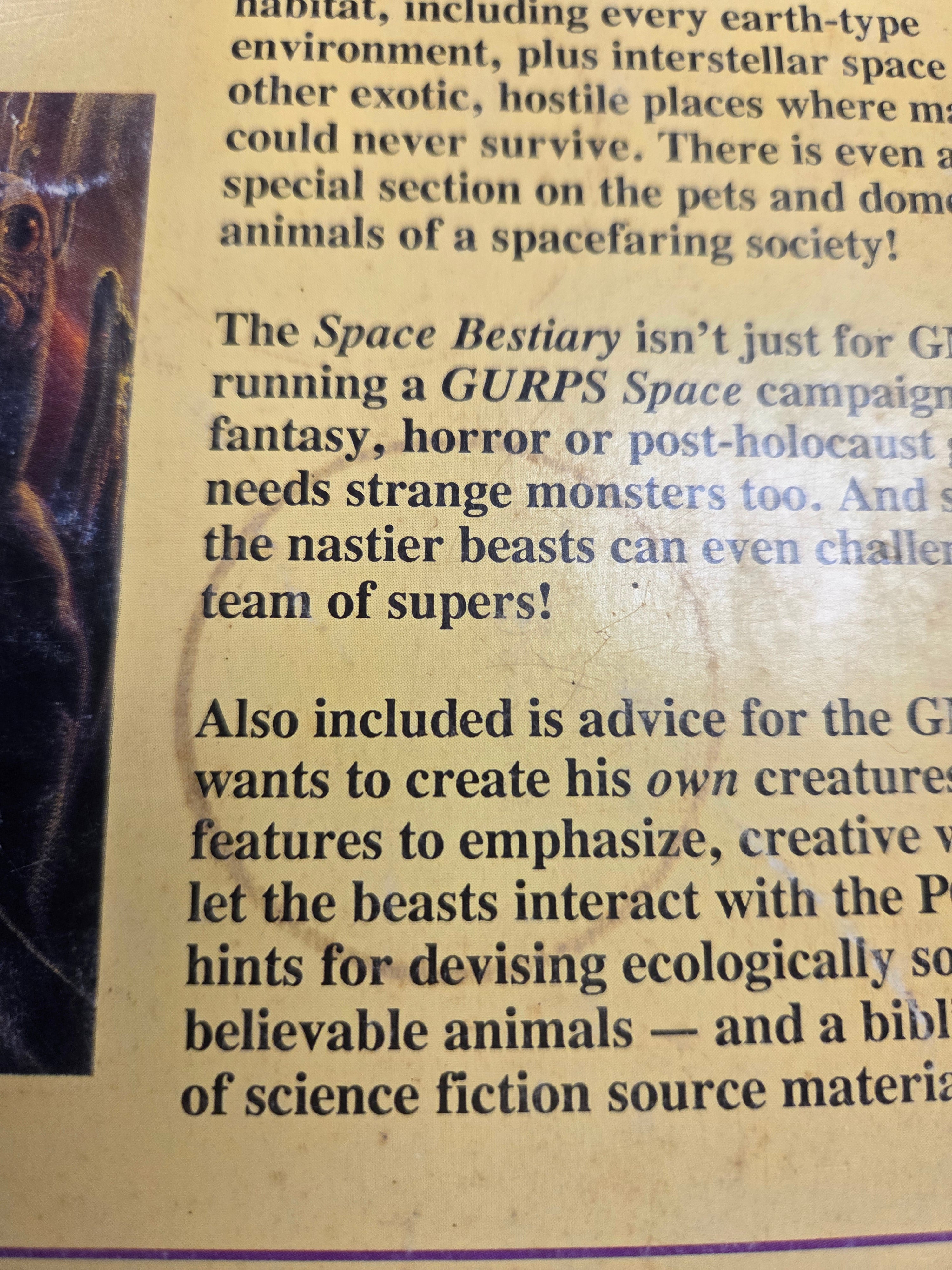 GURPS RPG (3rd Ed): Space Bestiary - A Guide to Creatures of the Endless Frontier (USED)