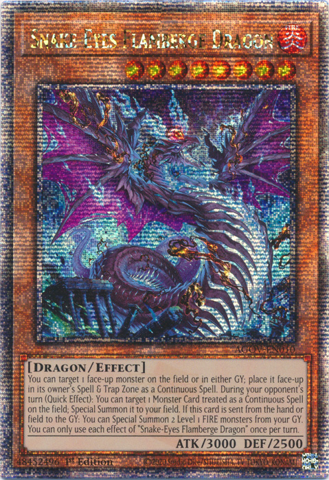 Snake-Eyes Flamberge Dragon (AGOV-EN010) Quarter Century Secret Rare - Near Mint 1st Edition