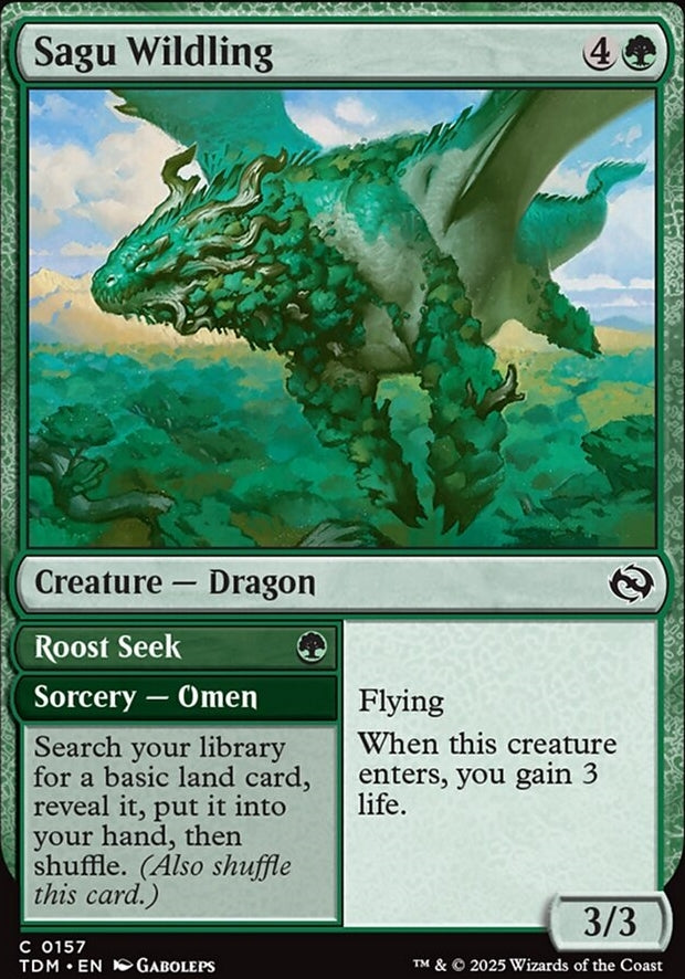 Sagu Wildling // Roost Seek [ #0157 ] (TDM-C)