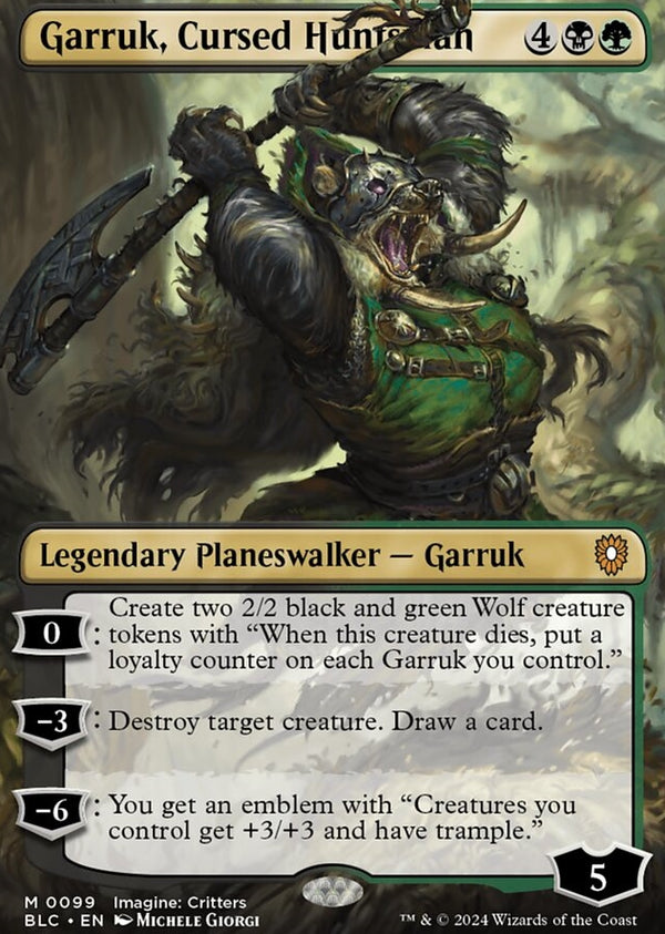 Garruk, Cursed Huntsman [#0099 Borderless] (BLC-M-FOIL)