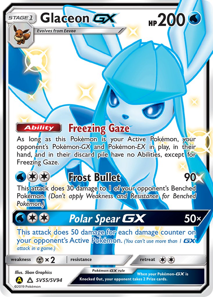 Glaceon GX - SV55/SV94 (HIF:SV) Shiny Holo Rare - Near Mint Holofoil