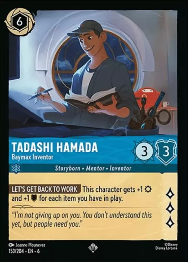 Tadashi Hamada - Baymax Inventor (Azurite Sea 153/204) Super Rare - Near Mint