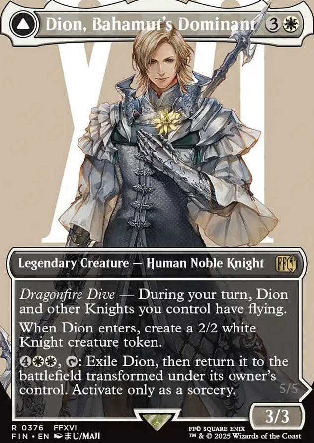 Dion, Bahamut's Dominant // Bahamut, Warden of Light [ #0376 Borderless Alternate Art ] (FIN-R)