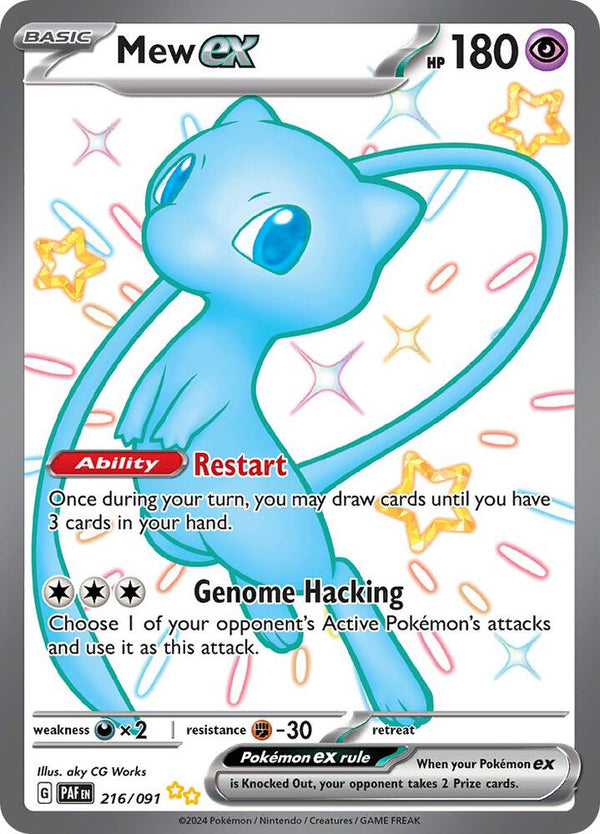 Mew ex - 216/091 (PAF) Shiny Ultra Rare - Near Mint Holofoil Light Play