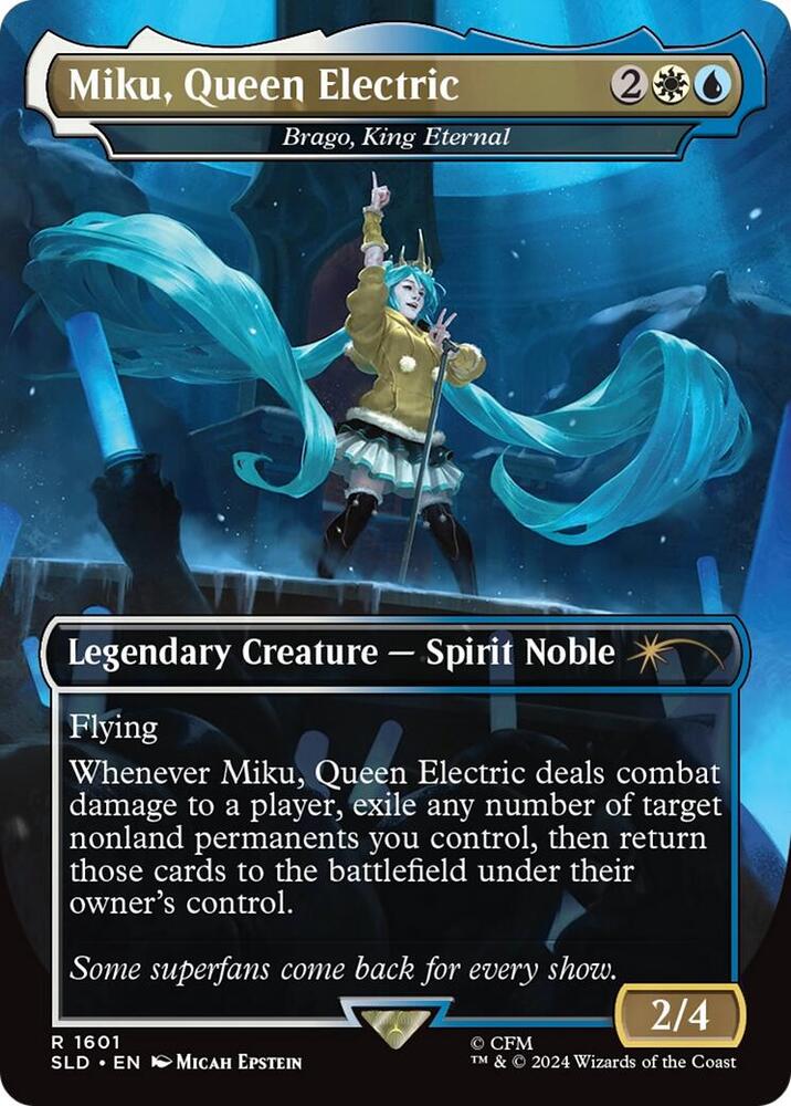 Miku, Queen Electric -  Brago, King Eternal  [#1601 Alternate-Art Borderless] (SLD-R)