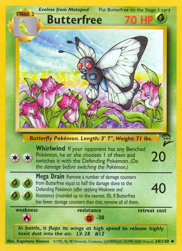 Butterfree - 034/130 (BS2) Uncommon - Near Mint