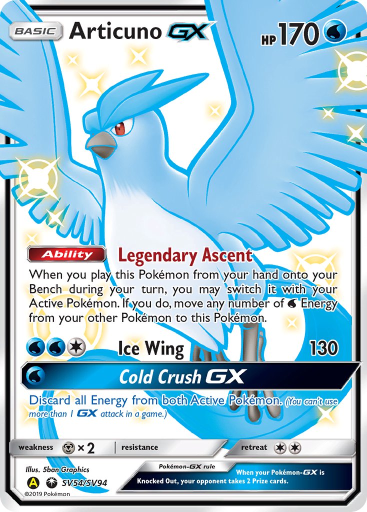 Articuno GX - SV54/SV94 (HIF:SV) Shiny Holo Rare - Near Mint Holofoil