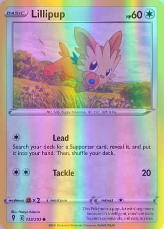 Lillipup - 133/203 (SWSH07) Common - Near Mint Reverse Holofoil