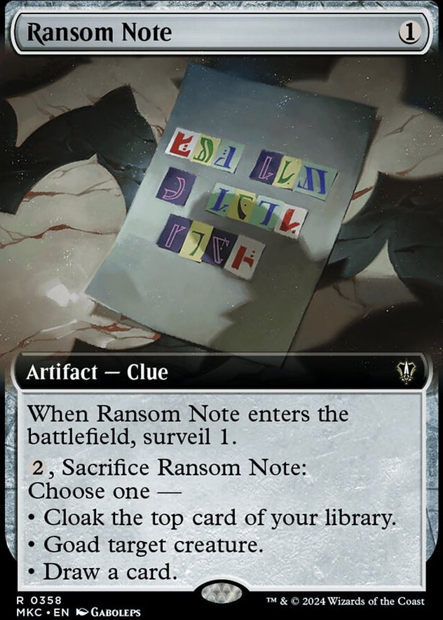 Ransom Note [#0358 Extended Art] (MKC-R)