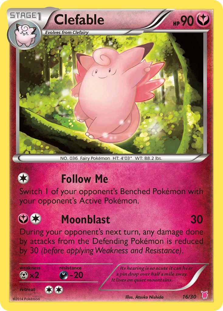 Clefable - 16/30 (TK7B) Common - Near Mint