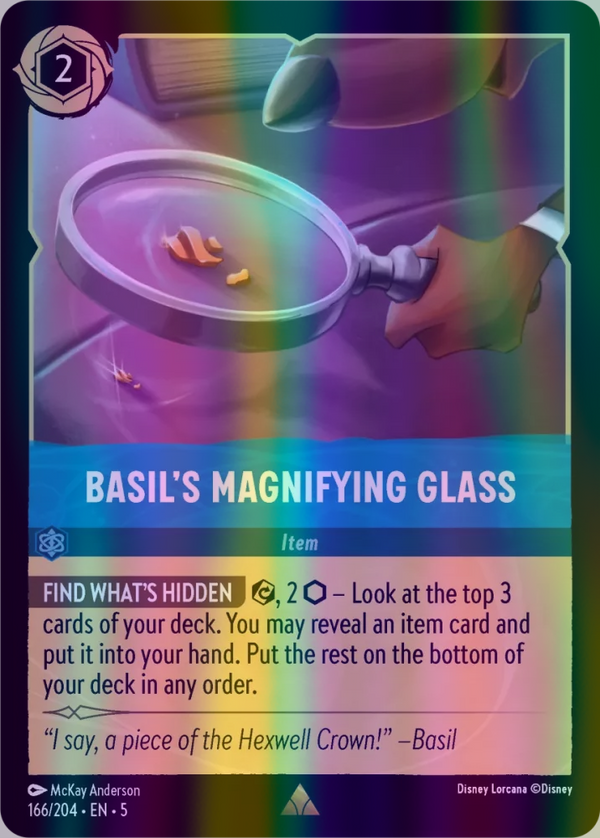 Basil's Magnifying Glass (Shimmering Skies 166/204) Rare - Near Mint Cold Foil