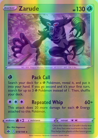 Zarude - 019/198 (SWSH06) Holo Rare - Near Mint Reverse Holofoil