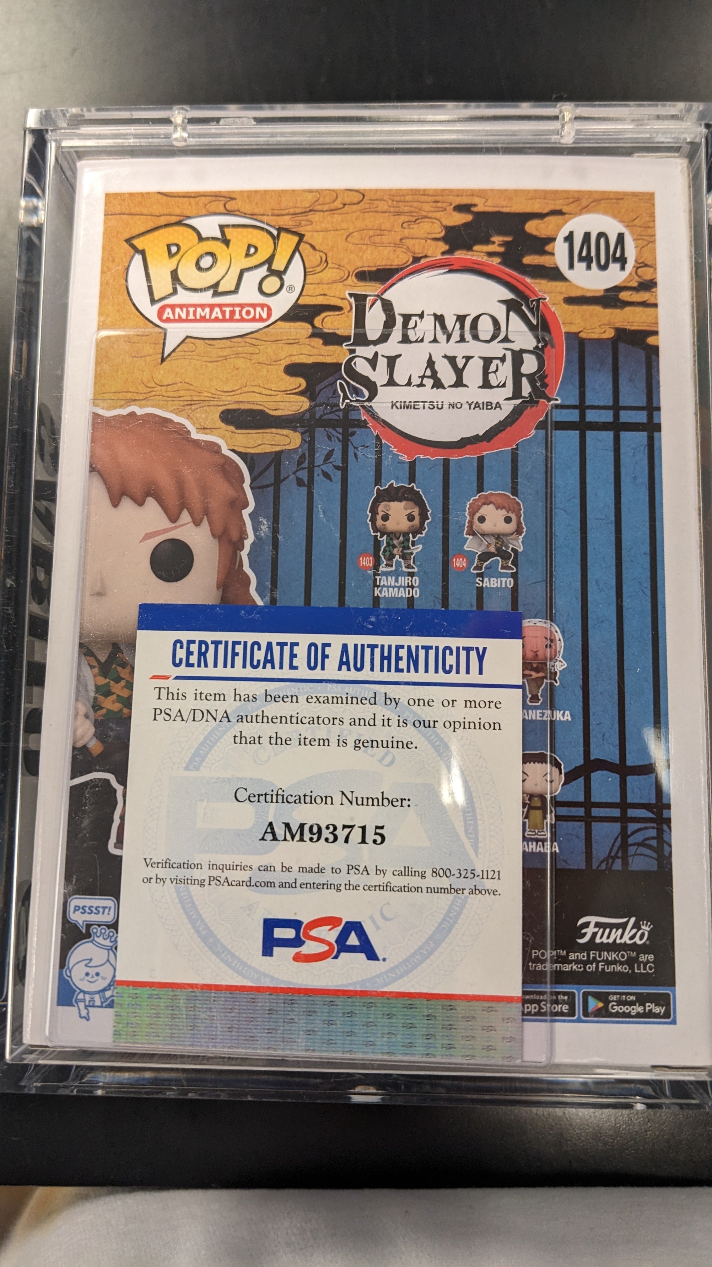 POP Figure: Demon Slayer #1404 - Sabito (Signed w/ PSA Certificate)