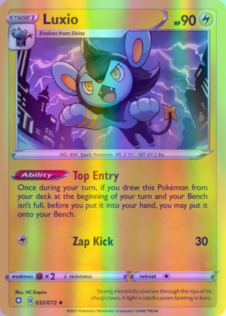 Luxio - 032/072 (SHF) Uncommon - Near Mint Reverse Holofoil