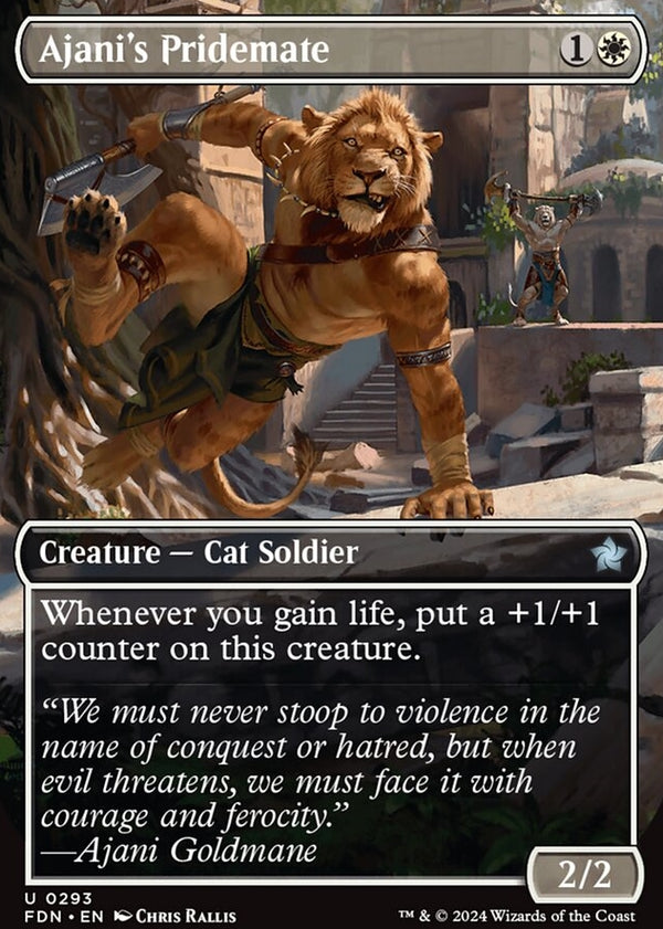 Ajani's Pridemate [#0293 Borderless] (FDN-U-FOIL)