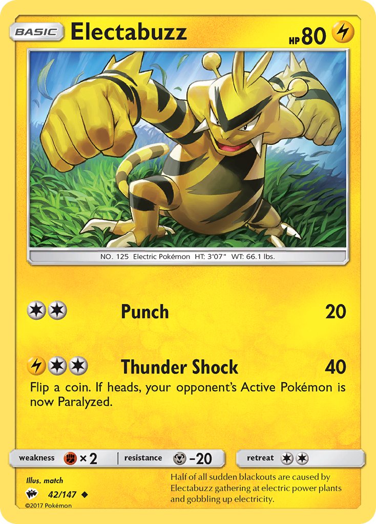 Electabuzz - 042/147 (SM:BUS) Uncommon - Near Mint