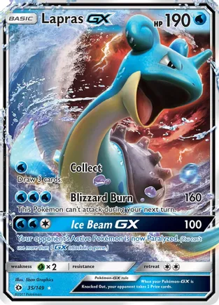 Lapras GX - 035/149 (SM01) Ultra Rare - Near Mint Holofoil