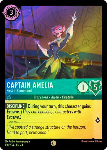 Captain Amelia - First in Command (Into the Inklands 138//204) Common - Near Mint Cold Foil