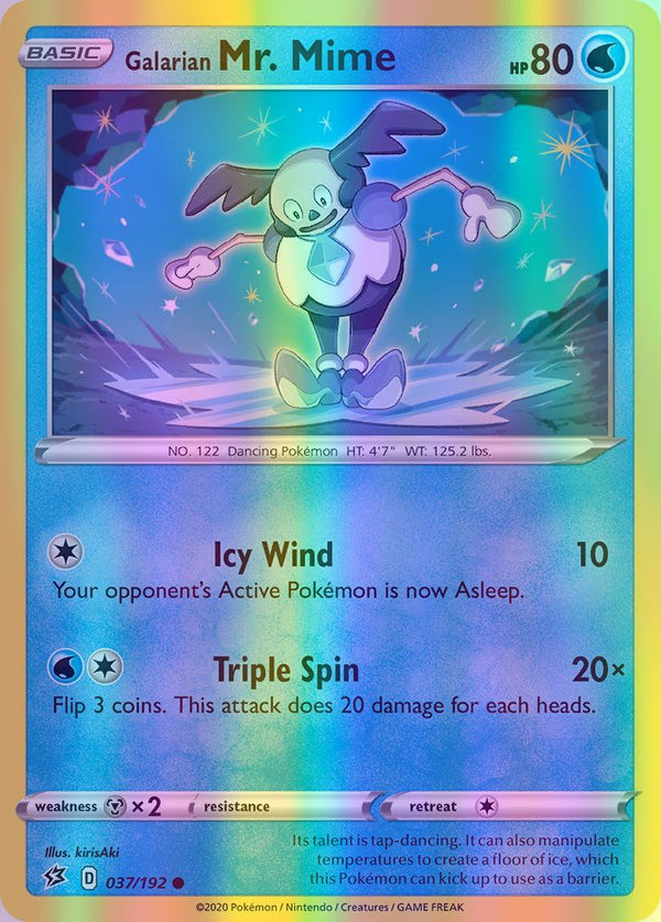 Galarian Mr. Mime - 037/192 (SWSH02) Common - Near Mint Reverse Holofoil