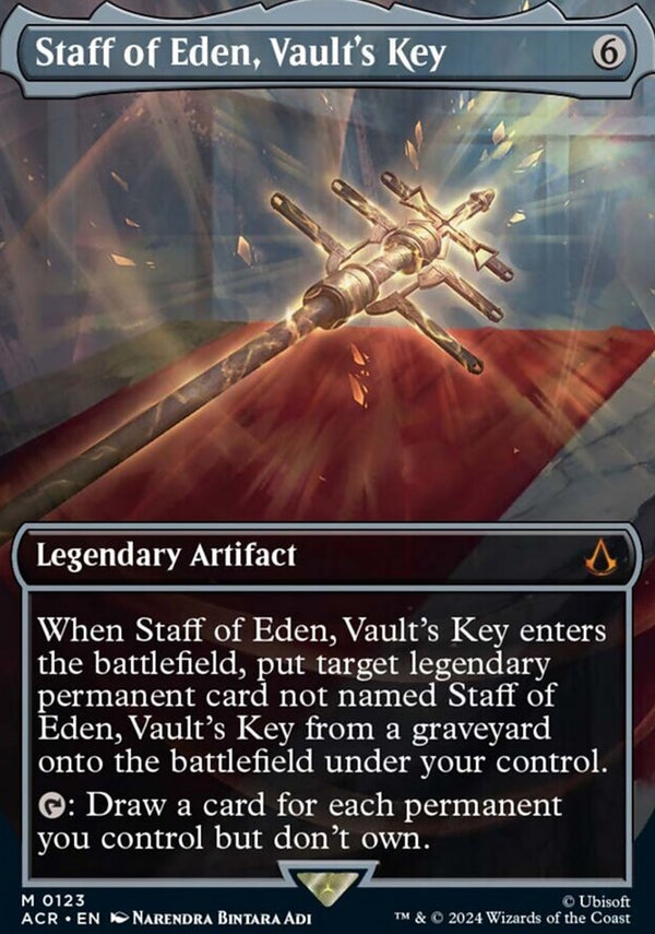 Staff of Eden, Vault's Key [#0123 Borderless] (ACR-M-FOIL)