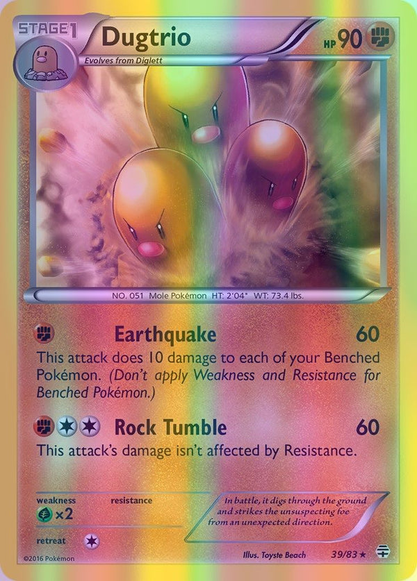 Dugtrio - 039/083 (GEN) Rare - Near Mint Reverse Holofoil