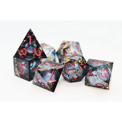 Sharp Edge Liquid Core RPG Dice Set - Crystal Asteroid