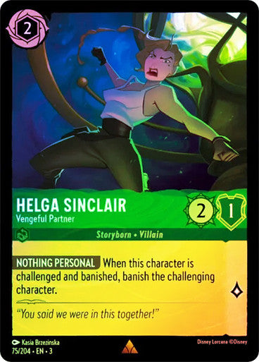 Helga Sinclair - Vengeful Partner (Into the Inklands 075/204) Rare - Near Mint Cold Foil