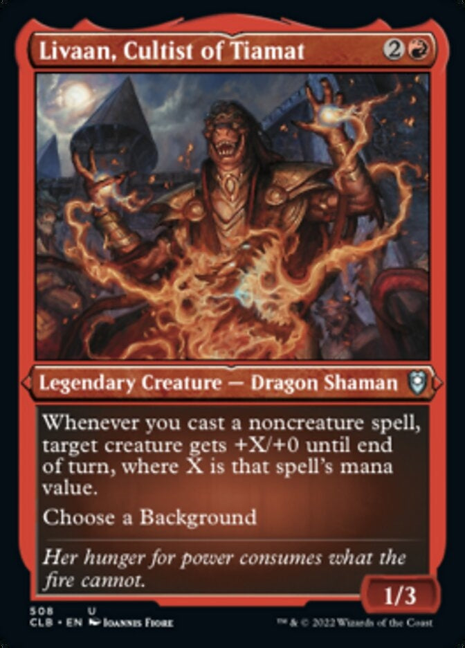 Livaan, Cultist of Tiamat [#508 Etched Foil] (CLB-U)