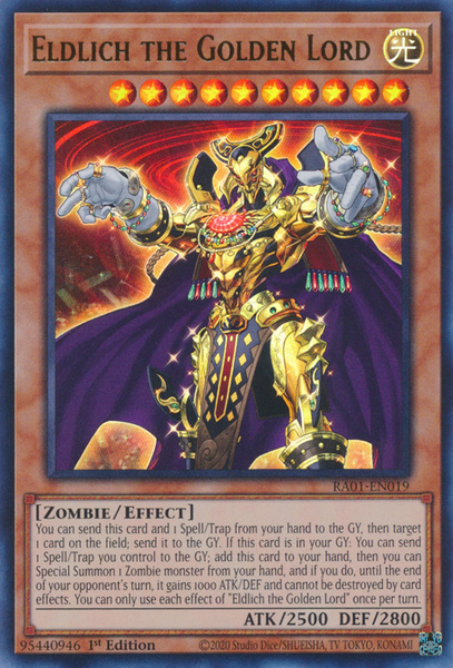 Eldlich the Golden Lord (RA01-EN019) Prismatic Ultimate Rare - Near Mint 1st Edition