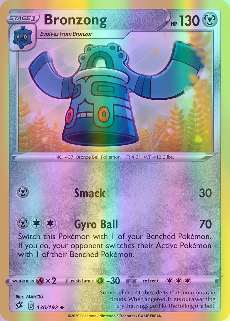 Bronzong - 130/192 (SWSH02) Uncommon - Near Mint Reverse Holofoil