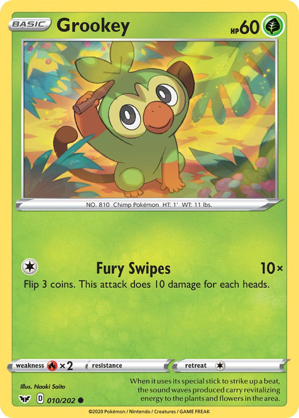 Grookey - 010/202 (SWSH01) Common - Near Mint